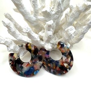 Multicolor Acrylic Hoop Earrings